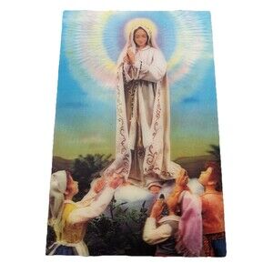Lenticular print in HARD SURFACE of Fatima Virgin appearance 17x27 cm 3D